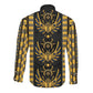 Egypt The Scarab Beetle Long Sleeve Button Shirt Winged Solar Amulet Symbol