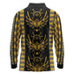 Egypt The Scarab Beetle Long Sleeve Polo Shirt Winged Solar Amulet Symbol