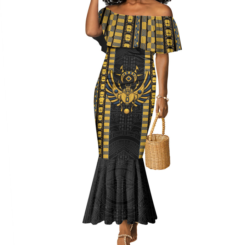 Egypt The Scarab Beetle Mermaid Dress Winged Solar Amulet Symbol