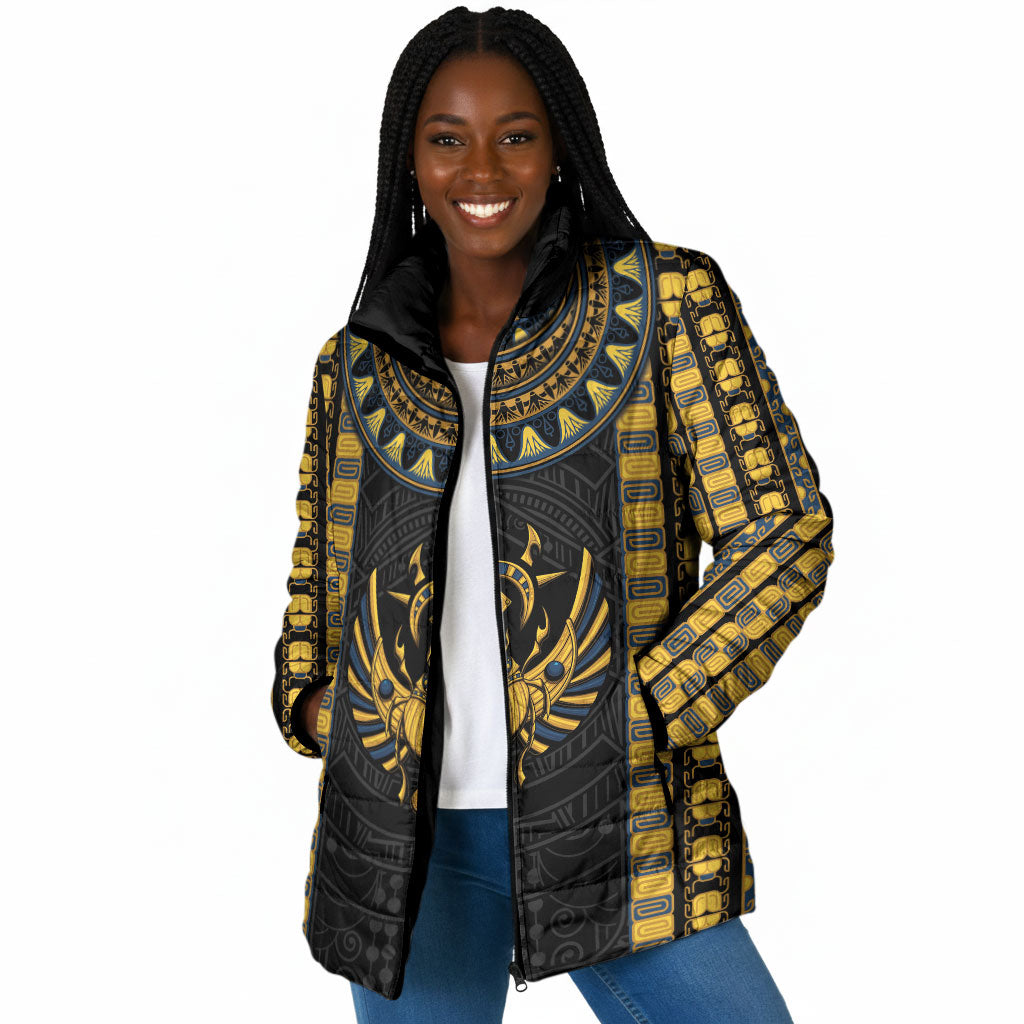 Egypt The Scarab Beetle Padded Jacket Winged Solar Amulet Symbol