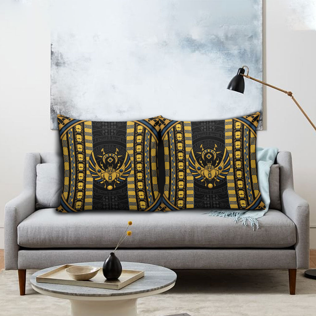 Egypt The Scarab Beetle Pillow Cover Winged Solar Amulet Symbol