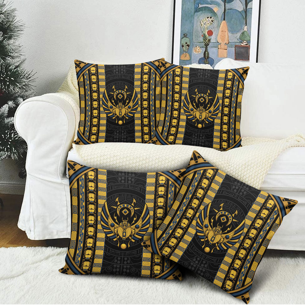 Egypt The Scarab Beetle Pillow Cover Winged Solar Amulet Symbol