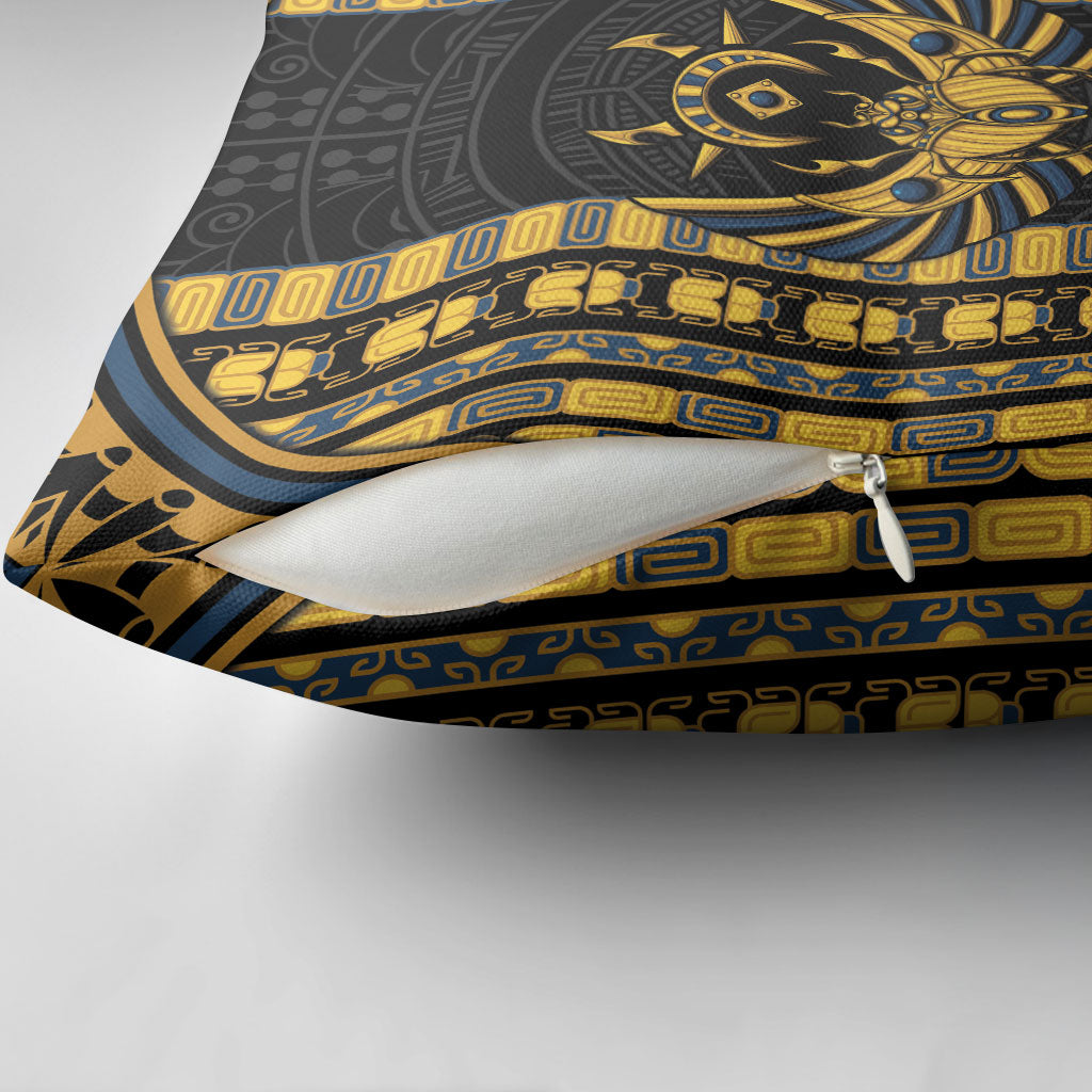 Egypt The Scarab Beetle Pillow Cover Winged Solar Amulet Symbol