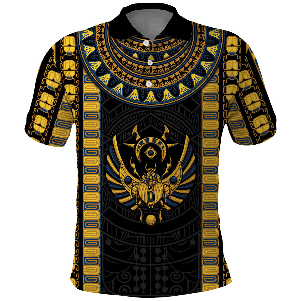 Egypt The Scarab Beetle Polo Shirt Winged Solar Amulet Symbol