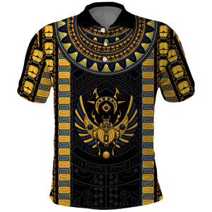 Egypt The Scarab Beetle Polo Shirt Winged Solar Amulet Symbol