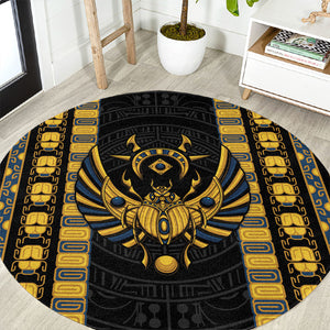 Egypt The Scarab Beetle Round Carpet Winged Solar Amulet Symbol