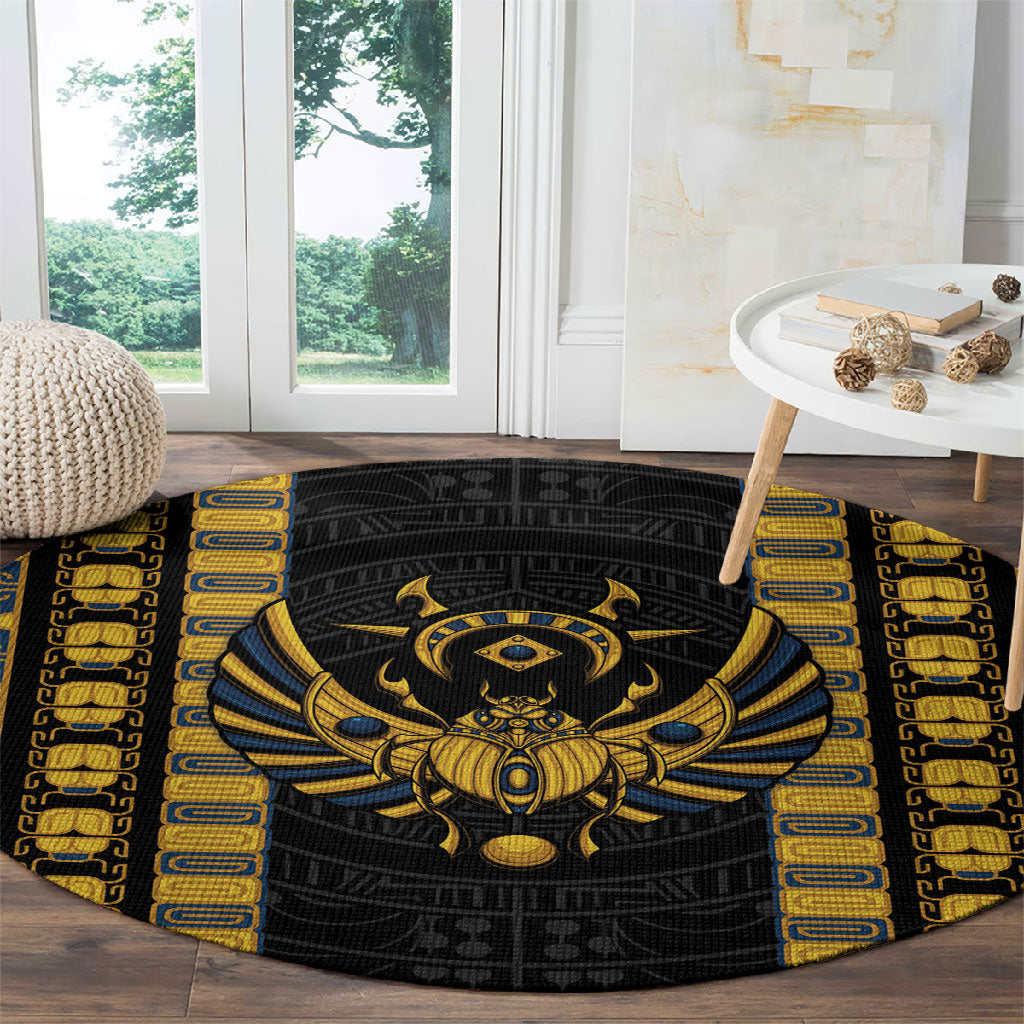 Egypt The Scarab Beetle Round Carpet Winged Solar Amulet Symbol