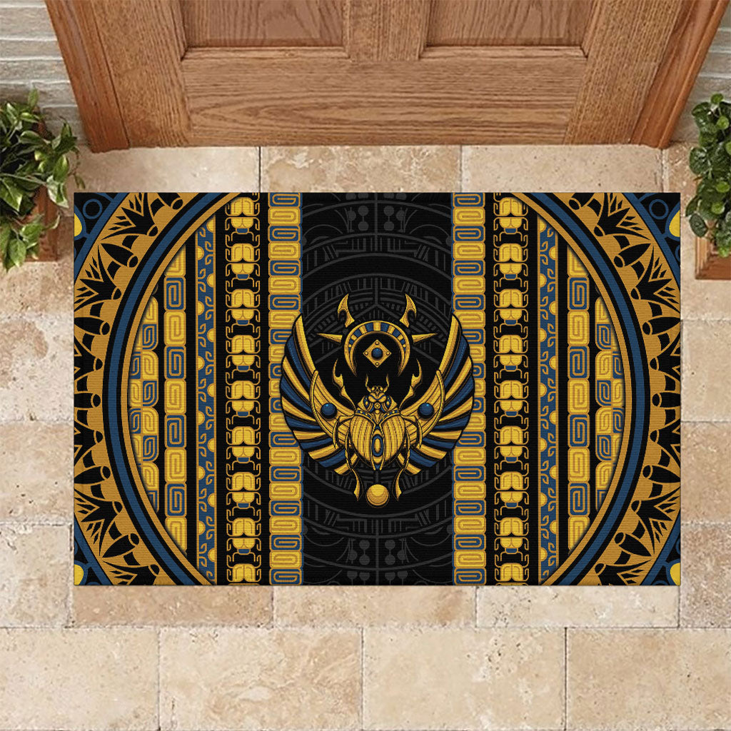 Egypt The Scarab Beetle Rubber Doormat Winged Solar Amulet Symbol