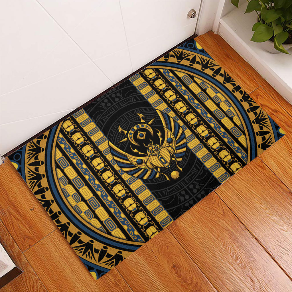 Egypt The Scarab Beetle Rubber Doormat Winged Solar Amulet Symbol