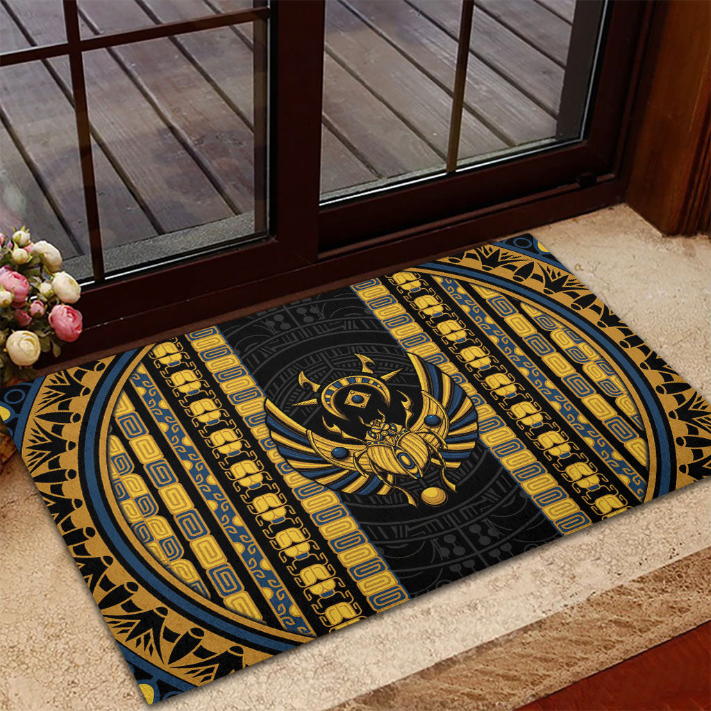 Egypt The Scarab Beetle Rubber Doormat Winged Solar Amulet Symbol