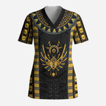 Egypt The Scarab Beetle Scrub Top Winged Solar Amulet Symbol