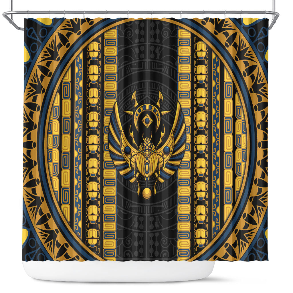 Egypt The Scarab Beetle Shower Curtain Winged Solar Amulet Symbol