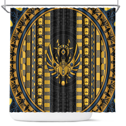 Egypt The Scarab Beetle Shower Curtain Winged Solar Amulet Symbol