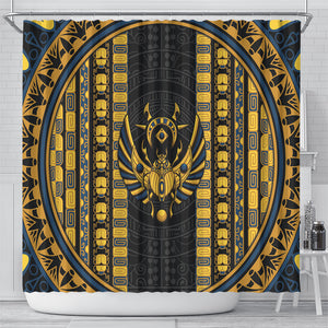 Egypt The Scarab Beetle Shower Curtain Winged Solar Amulet Symbol