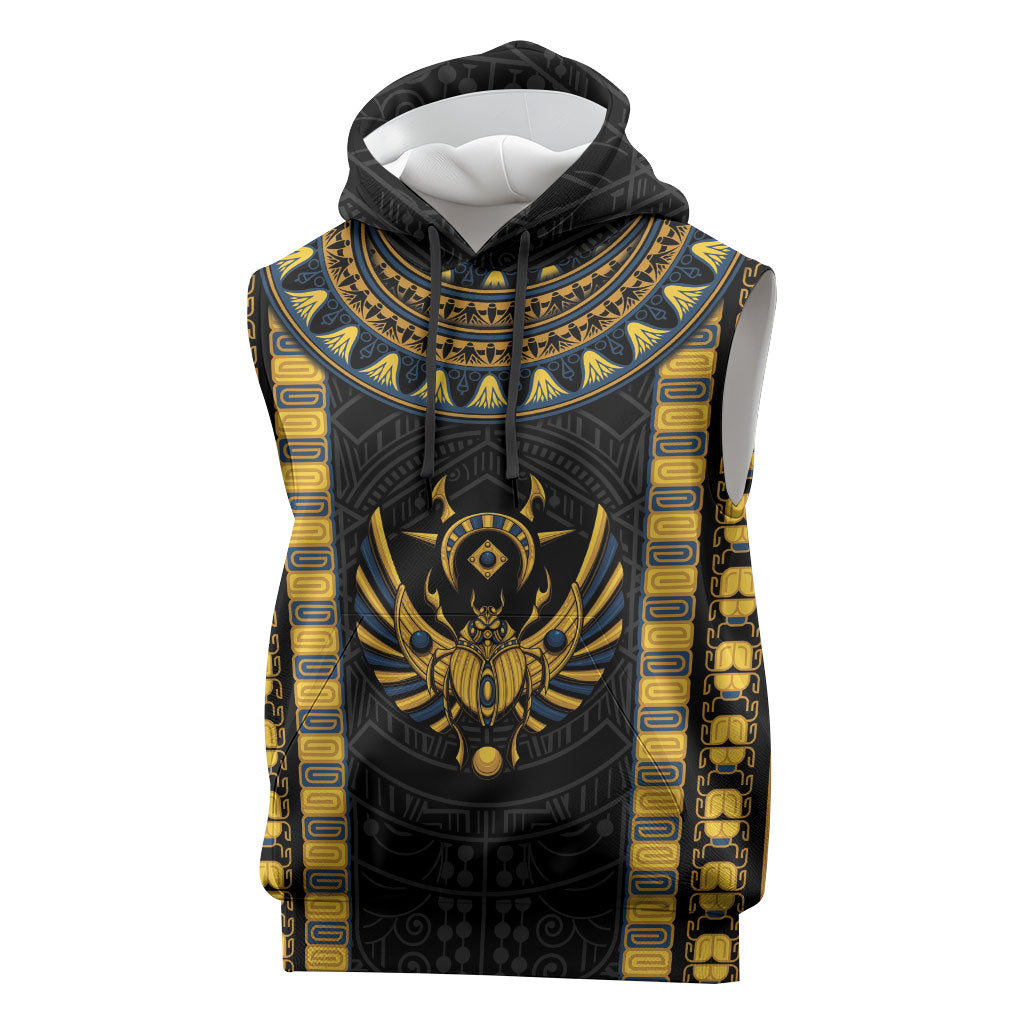 Egypt The Scarab Beetle Sleeveless Hoodie Winged Solar Amulet Symbol