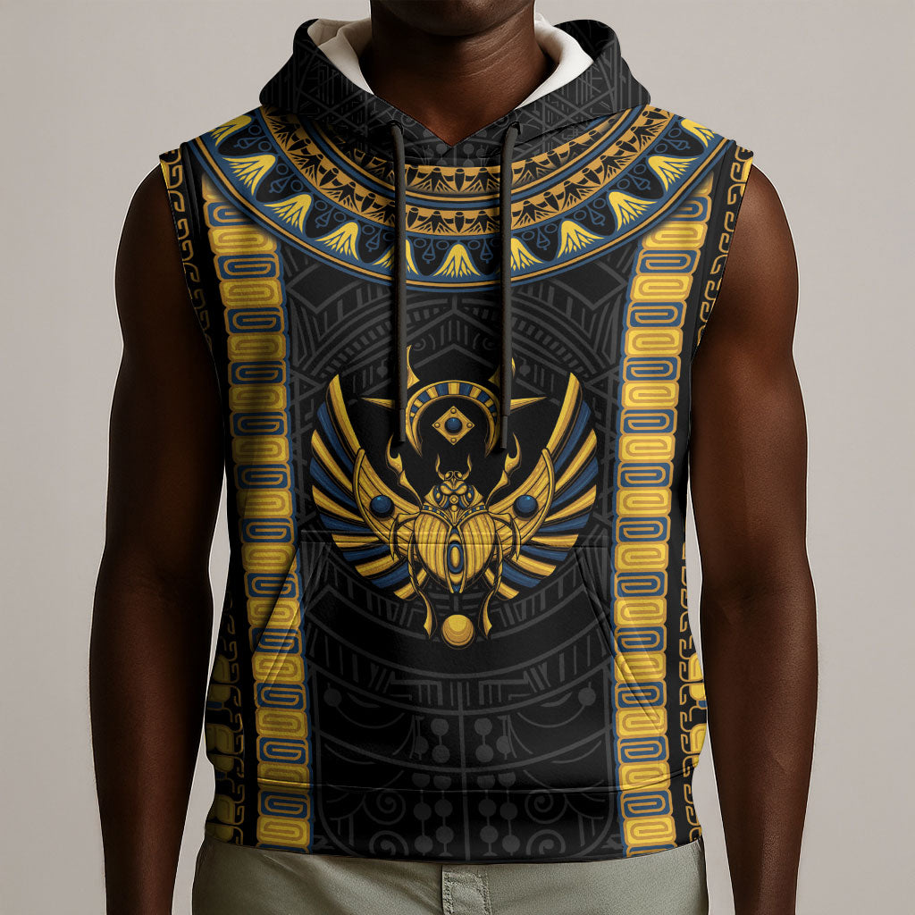 Egypt The Scarab Beetle Sleeveless Hoodie Winged Solar Amulet Symbol