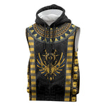 Egypt The Scarab Beetle Sleeveless Zip Hoodie Winged Solar Amulet Symbol