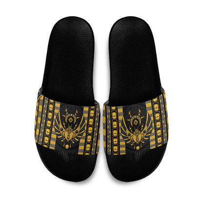 Egypt The Scarab Beetle Slide Sandals Winged Solar Amulet Symbol