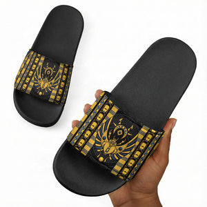 Egypt The Scarab Beetle Slide Sandals Winged Solar Amulet Symbol