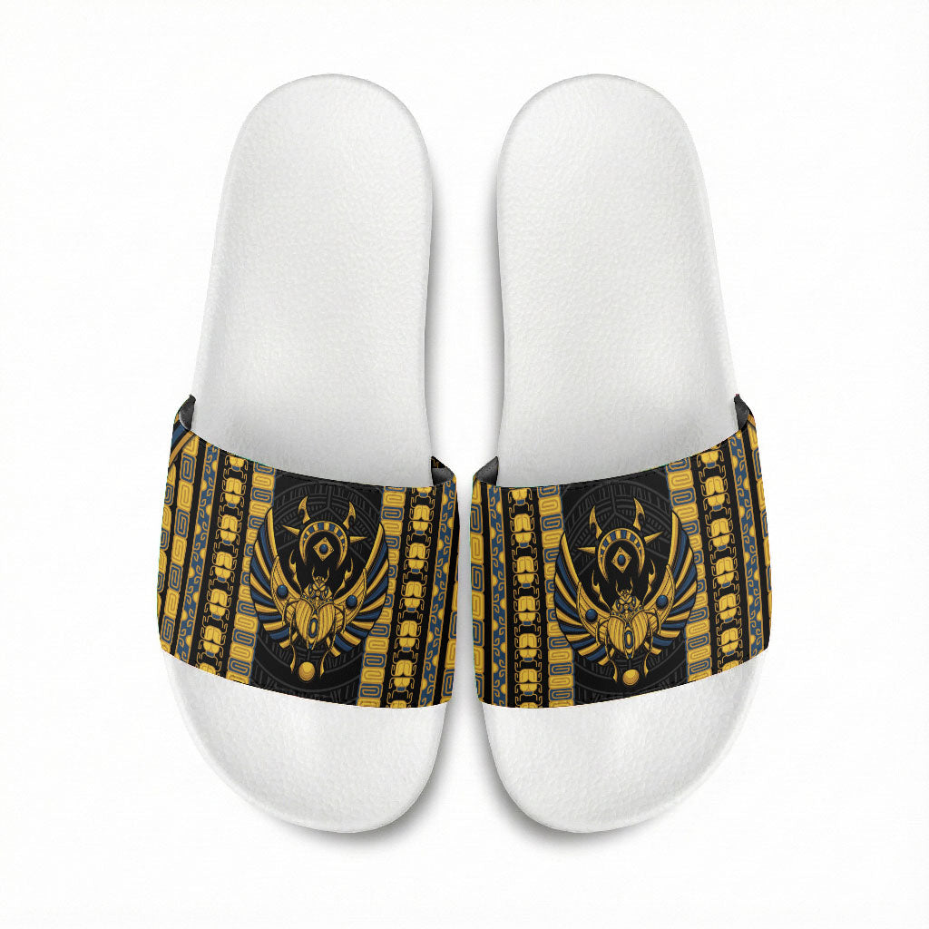 Egypt The Scarab Beetle Slide Sandals Winged Solar Amulet Symbol