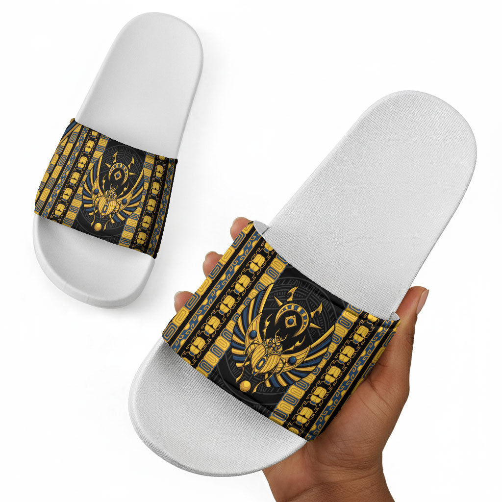Egypt The Scarab Beetle Slide Sandals Winged Solar Amulet Symbol