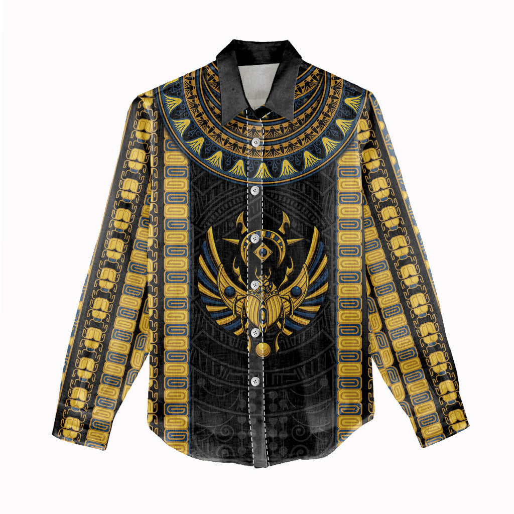 Egypt The Scarab Beetle Women Casual Shirt Winged Solar Amulet Symbol