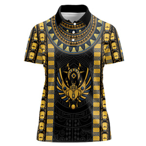 Egypt The Scarab Beetle Women Polo Shirt Winged Solar Amulet Symbol