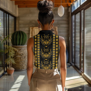 Egypt The Scarab Beetle Women Sleeveless Polo Shirt Winged Solar Amulet Symbol
