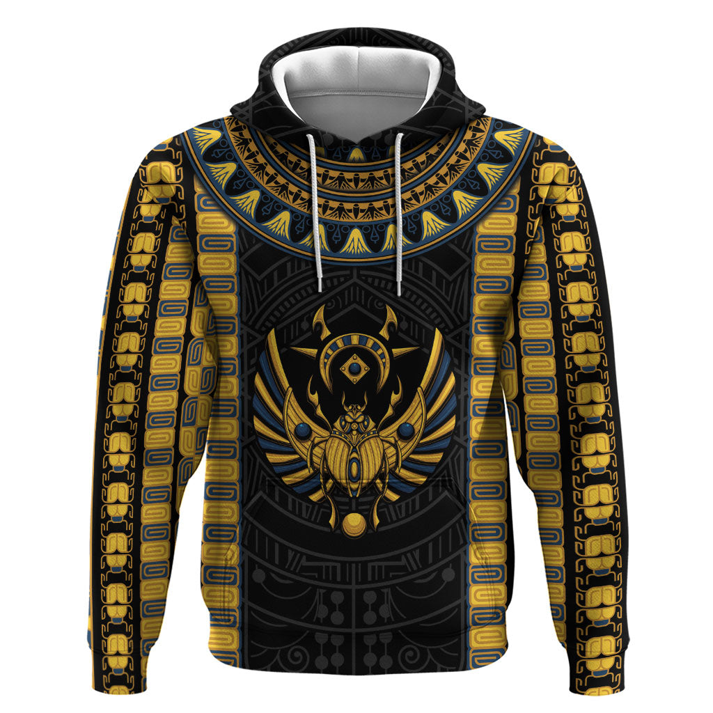 Egypt The Scarab Beetle Zip Hoodie Winged Solar Amulet Symbol