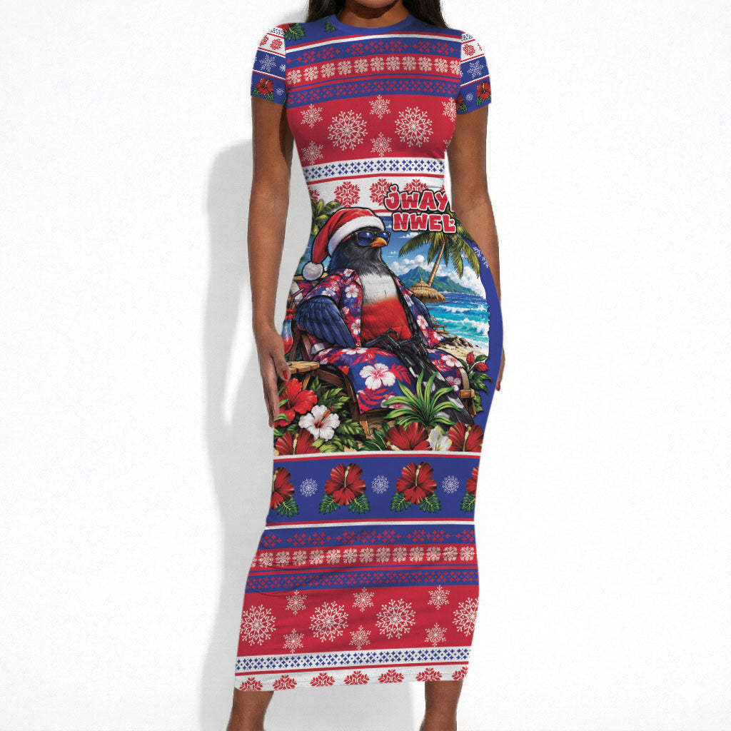 Afro-Haitians Christmas Short Sleeve Bodycon Dress This Trogon Needs A Beach Retreat