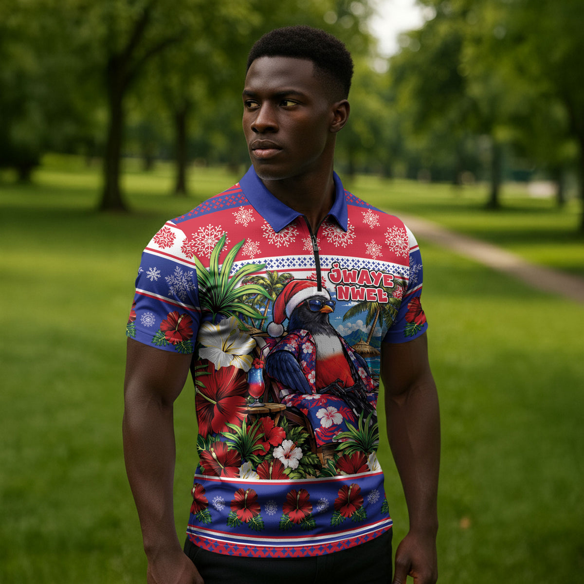 Afro-Haitians Christmas Zipper Polo Shirt This Trogon Needs A Beach Retreat