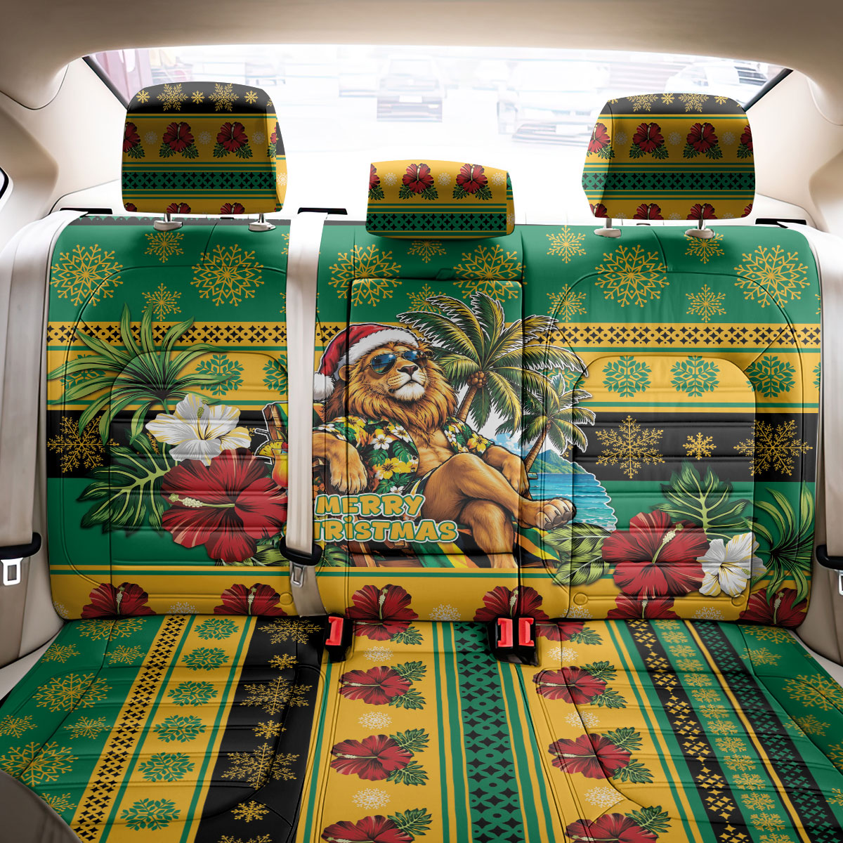 Afro-Jamaicans Christmas Back Car Seat Cover This Rasta Lion Needs A Beach Retreat
