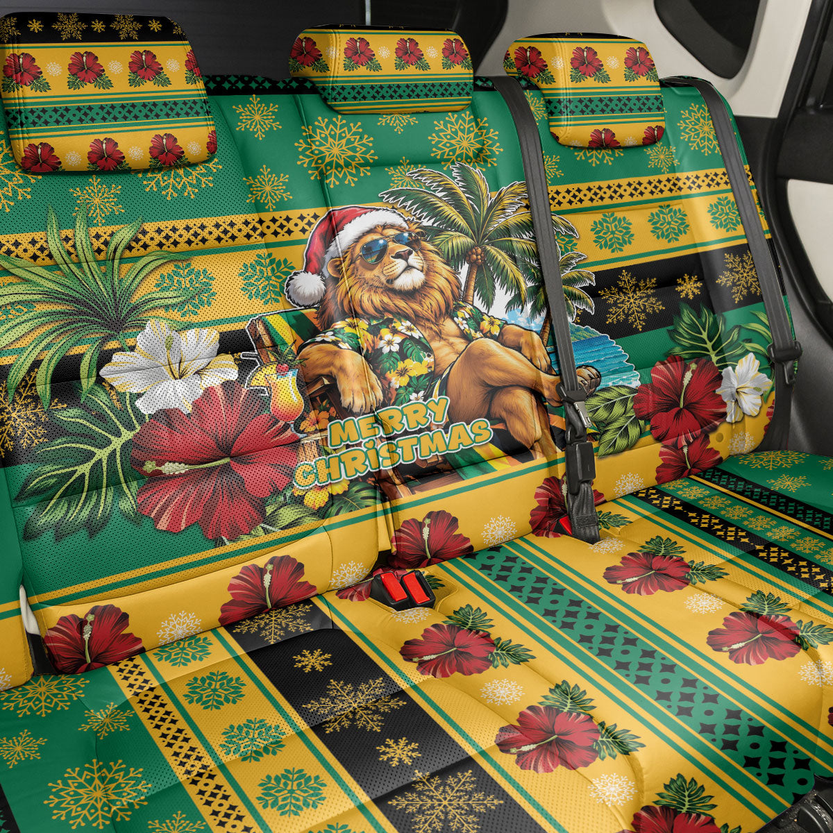 Afro-Jamaicans Christmas Back Car Seat Cover This Rasta Lion Needs A Beach Retreat