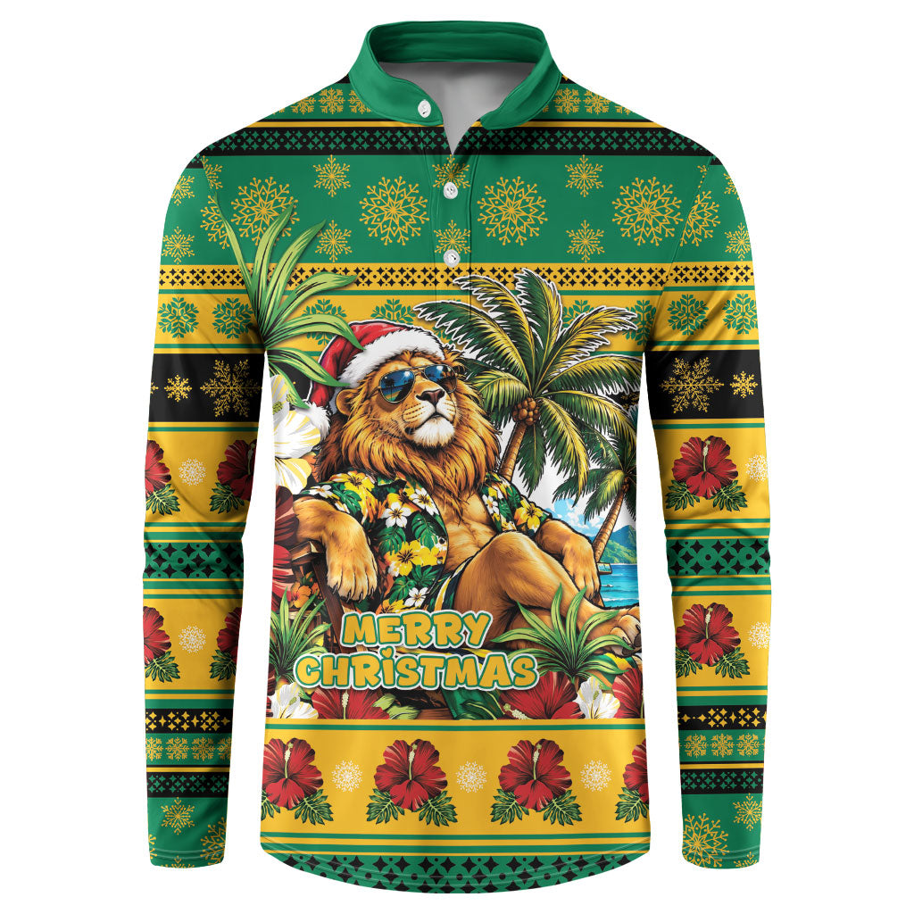 Afro-Jamaicans Christmas Button Sweatshirt This Rasta Lion Needs A Beach Retreat