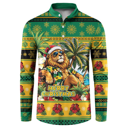 Afro-Jamaicans Christmas Button Sweatshirt This Rasta Lion Needs A Beach Retreat