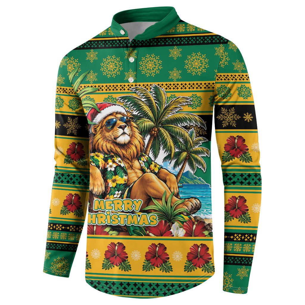 Afro-Jamaicans Christmas Button Sweatshirt This Rasta Lion Needs A Beach Retreat