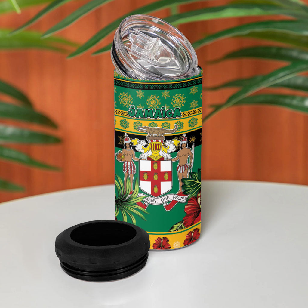 Afro-Jamaicans Christmas 4 in 1 Can Cooler Tumbler This Rasta Lion Needs A Beach Retreat