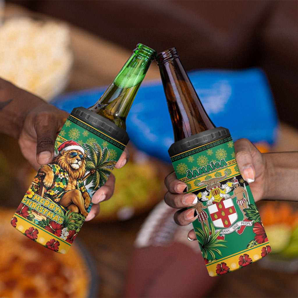 Afro-Jamaicans Christmas 4 in 1 Can Cooler Tumbler This Rasta Lion Needs A Beach Retreat