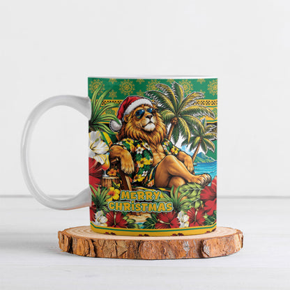 Afro-Jamaicans Christmas Ceramic Mug This Rasta Lion Needs A Beach Retreat