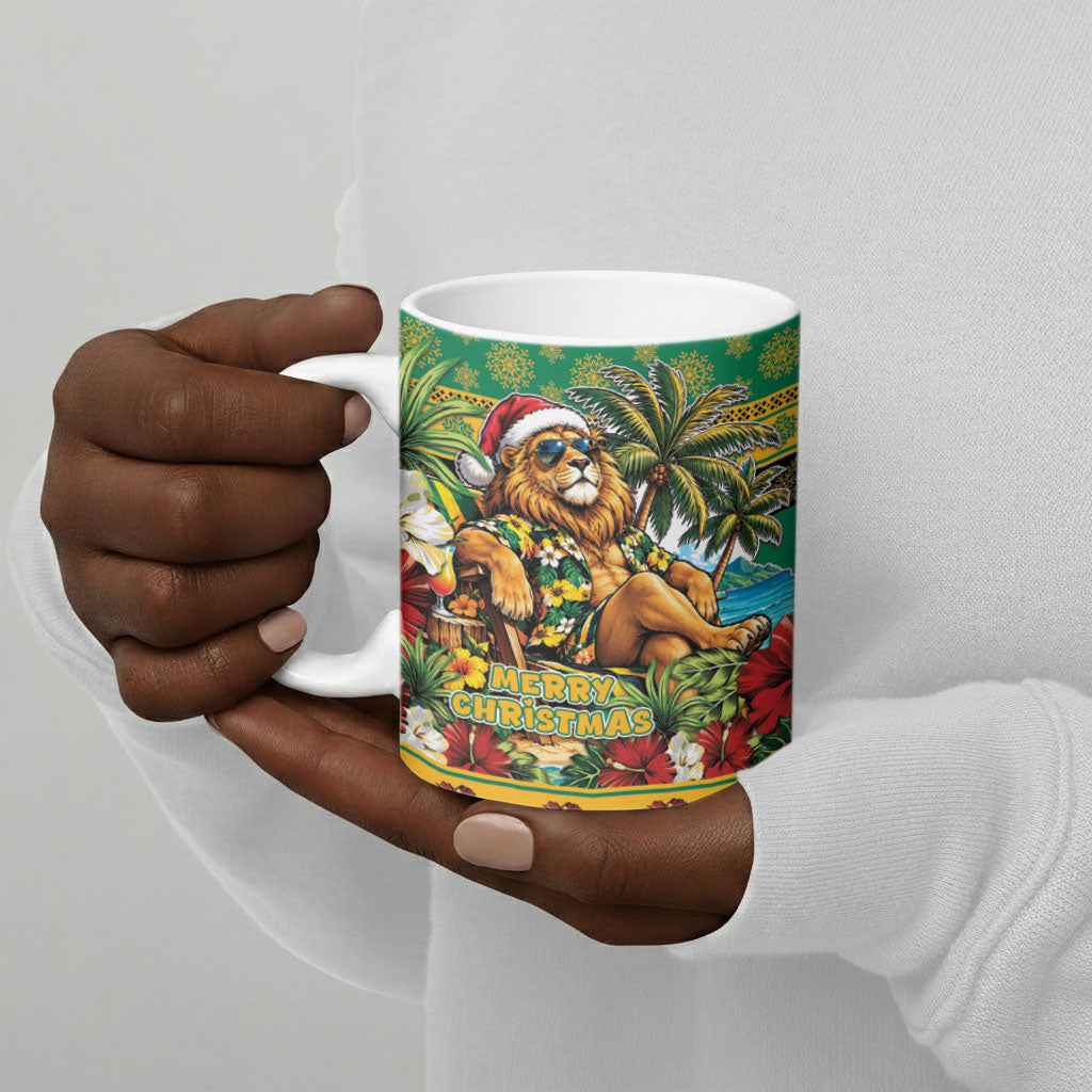 Afro-Jamaicans Christmas Ceramic Mug This Rasta Lion Needs A Beach Retreat