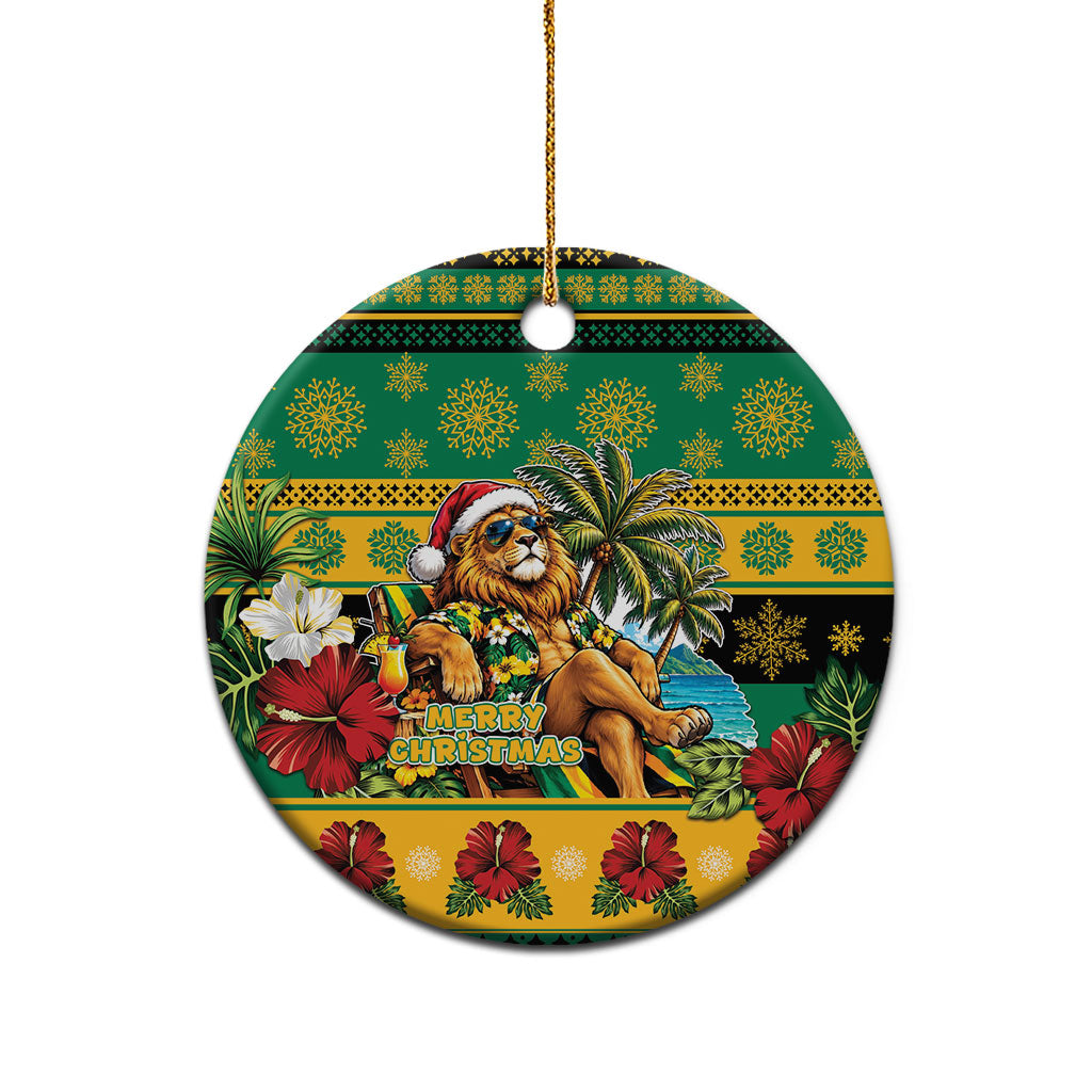 Afro-Jamaicans Christmas Ceramic Ornament This Rasta Lion Needs A Beach Retreat