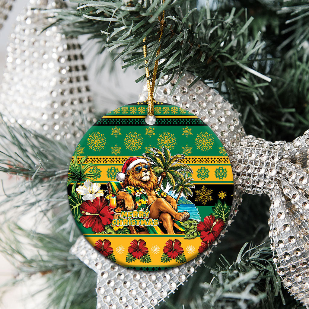 Afro-Jamaicans Christmas Ceramic Ornament This Rasta Lion Needs A Beach Retreat