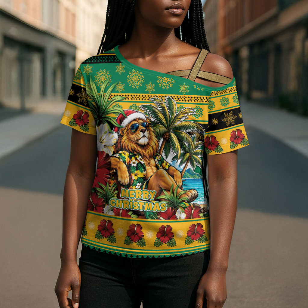 Afro-Jamaicans Christmas Cross Shoulder Shirt This Rasta Lion Needs A Beach Retreat
