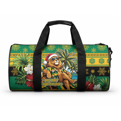 Afro-Jamaicans Christmas Duffle Bag This Rasta Lion Needs A Beach Retreat