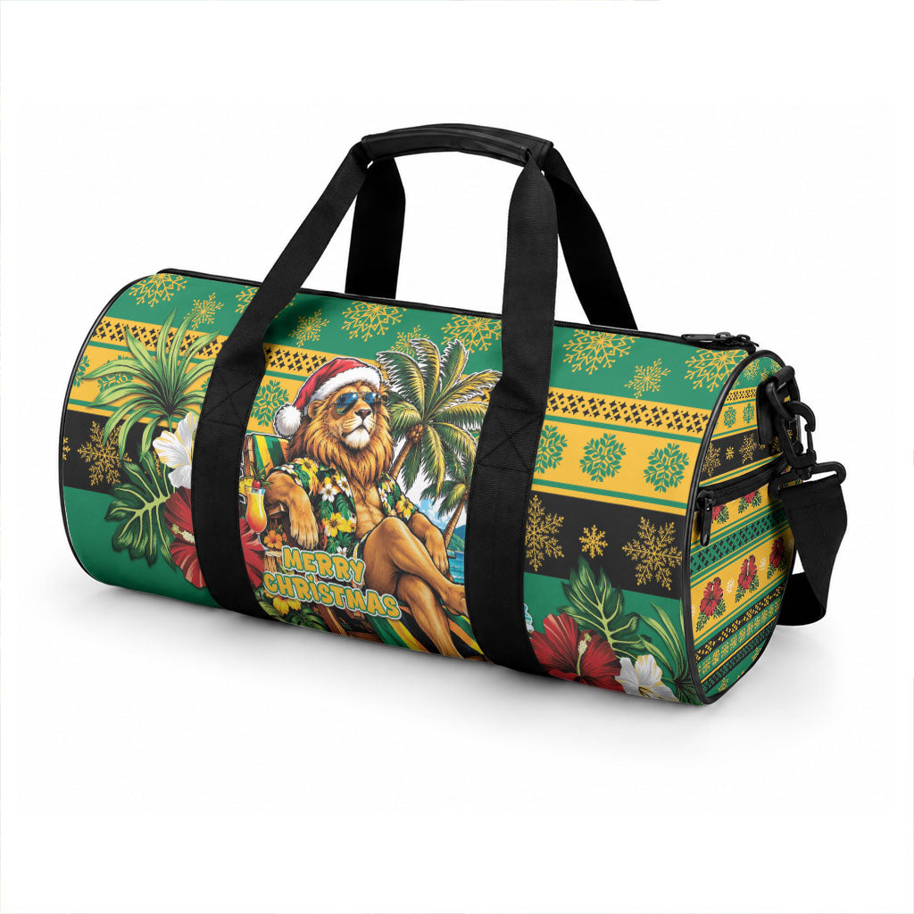 Afro-Jamaicans Christmas Duffle Bag This Rasta Lion Needs A Beach Retreat