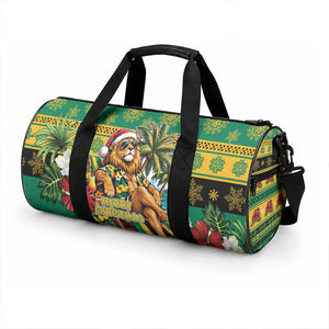 Afro-Jamaicans Christmas Duffle Bag This Rasta Lion Needs A Beach Retreat