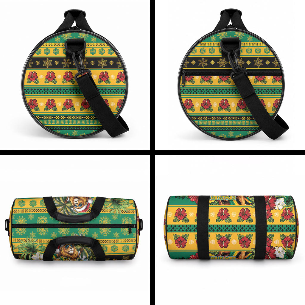 Afro-Jamaicans Christmas Duffle Bag This Rasta Lion Needs A Beach Retreat