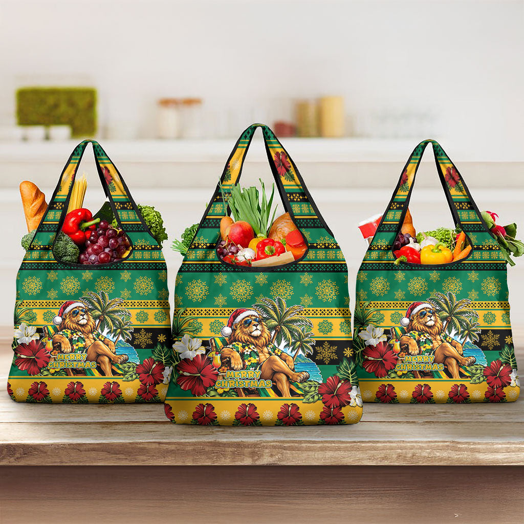 Afro-Jamaicans Christmas Grocery Bag This Rasta Lion Needs A Beach Retreat