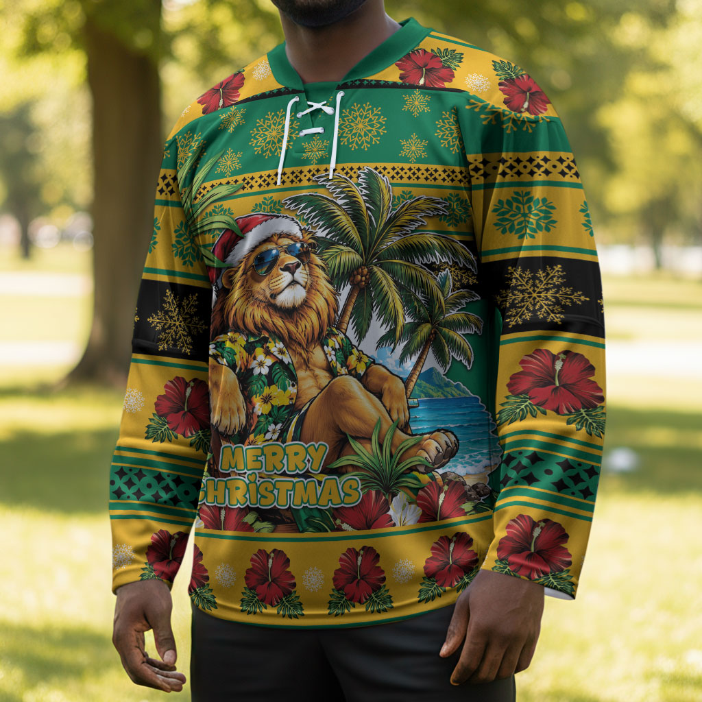Afro-Jamaicans Christmas Hockey Jersey This Rasta Lion Needs A Beach Retreat