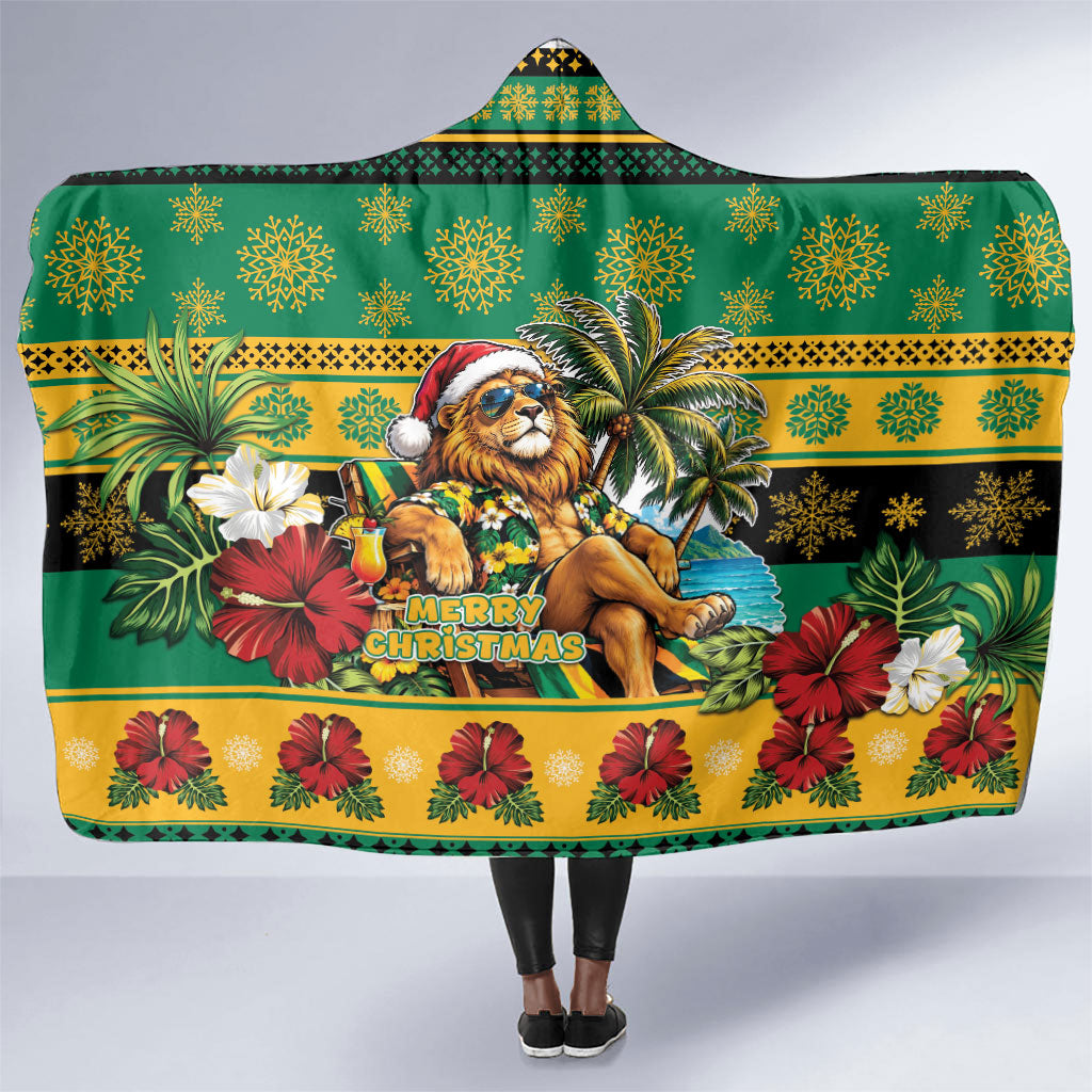 Afro-Jamaicans Christmas Hooded Blanket This Rasta Lion Needs A Beach Retreat